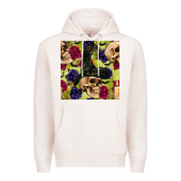 Pale Pink halloween witch skull seamless pattern Premium Hoodie - BundleAndBundleShop