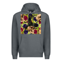 Rock halloween witch skull seamless pattern Premium Hoodie - BundleAndBundleShop