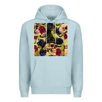 Blue Mist halloween witch skull seamless pattern Premium Hoodie - BundleAndBundleShop