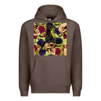 Coffee halloween witch skull seamless pattern Premium Hoodie - BundleAndBundleShop
