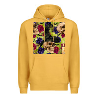 Mustard halloween witch skull seamless pattern Premium Hoodie - BundleAndBundleShop