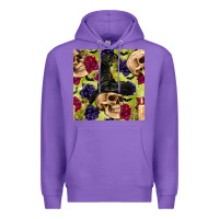 Purple halloween witch skull seamless pattern Premium Hoodie - BundleAndBundleShop