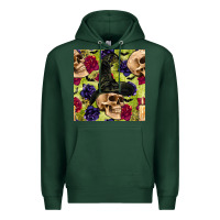 Sports Green halloween witch skull seamless pattern Premium Hoodie - BundleAndBundleShop