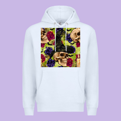 Halloween Witch Skull Seamless Pattern Premium Hoodie Designed By Bundleandbundleshop