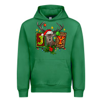 Emerald joy with reindeer ado Urban Hoodie - AdoDesignShop