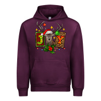 Mauve Wine joy with reindeer ado Urban Hoodie - AdoDesignShop