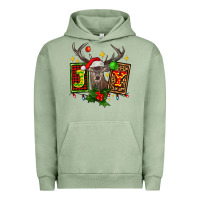 Pigment Oil Green joy with reindeer ado Urban Hoodie - AdoDesignShop