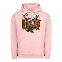 Pigment Salmon joy with reindeer ado Urban Hoodie - AdoDesignShop