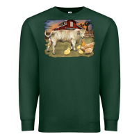 Sports Green charolaris bull and chicken in barnyard Premium Sweatshirt - RanaPortraitStore