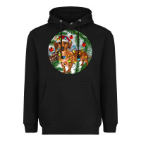 Black Dachshund Christmas Tree Heavyweight Hoodie - RanaPortraitStore