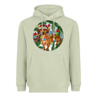 Matcha Dachshund Christmas Tree Heavyweight Hoodie - RanaPortraitStore