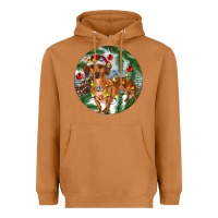 Meerkat Dachshund Christmas Tree Heavyweight Hoodie - RanaPortraitStore
