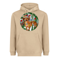 Mushroom Dachshund Christmas Tree Heavyweight Hoodie - RanaPortraitStore