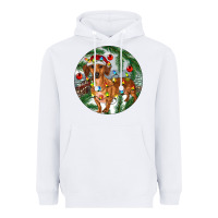 White Dachshund Christmas Tree Heavyweight Hoodie - RanaPortraitStore