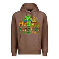 Chestnut my first st patricks day with coins and shamrocks Premium Hoodie - AdoDesignShop