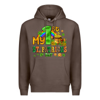 Coffee my first st patricks day with coins and shamrocks Premium Hoodie - AdoDesignShop