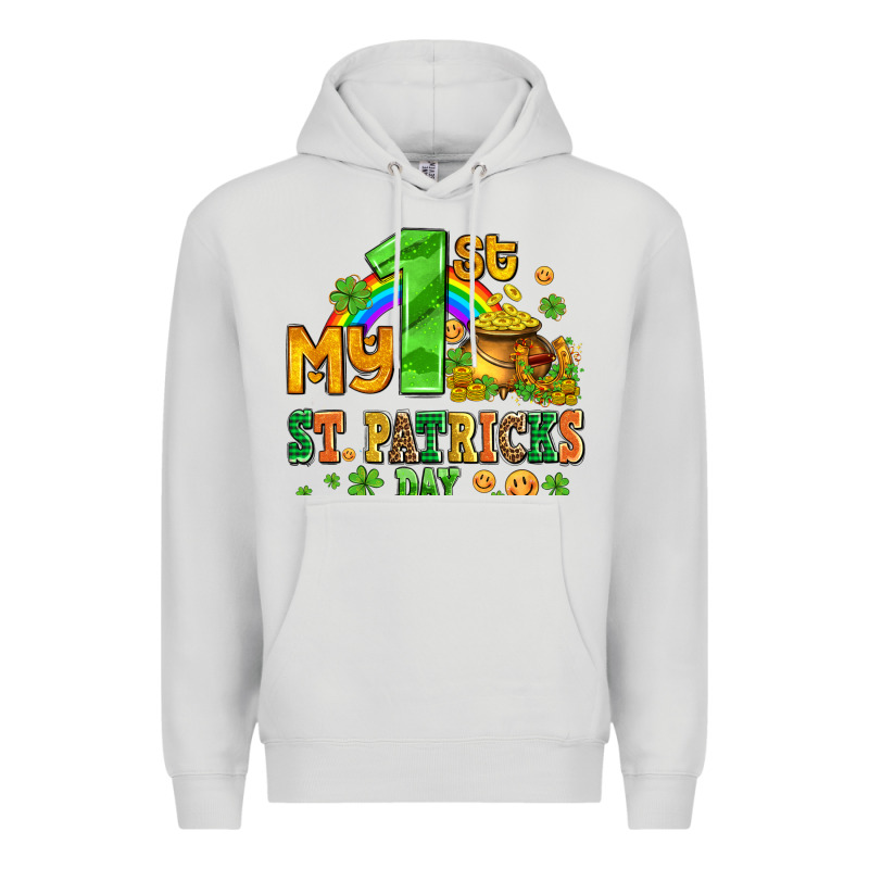 My First St Patricks Day With Coins And Shamrocks Premium Hoodie by AdoDesignShop | Teevron