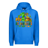 True Royal my first st patricks day with coins and shamrocks Premium Hoodie - AdoDesignShop