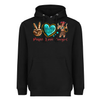 Black peace love cowgirl Heavyweight Hoodie - texasbilliewilder