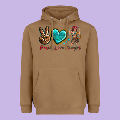 Heavyweight Hoodie peace love cowgirl
