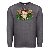 Charcoal Heather Christmas charolais calf Premium Sweatshirt - RanaPortraitStore