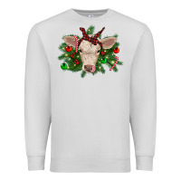 Dove Grey Christmas charolais calf Premium Sweatshirt - RanaPortraitStore