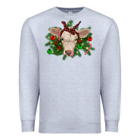 Heather Grey Christmas charolais calf Premium Sweatshirt - RanaPortraitStore