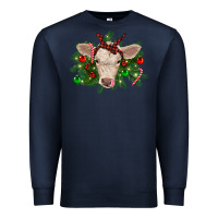 Navy Christmas charolais calf Premium Sweatshirt - RanaPortraitStore