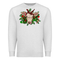 Oatmeal Heather Christmas charolais calf Premium Sweatshirt - RanaPortraitStore