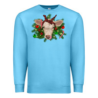 Ocean Blue Christmas charolais calf Premium Sweatshirt - RanaPortraitStore