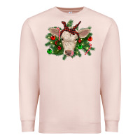 Pale Pink Christmas charolais calf Premium Sweatshirt - RanaPortraitStore