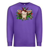 Purple Christmas charolais calf Premium Sweatshirt - RanaPortraitStore