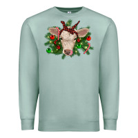 Seafoam Christmas charolais calf Premium Sweatshirt - RanaPortraitStore