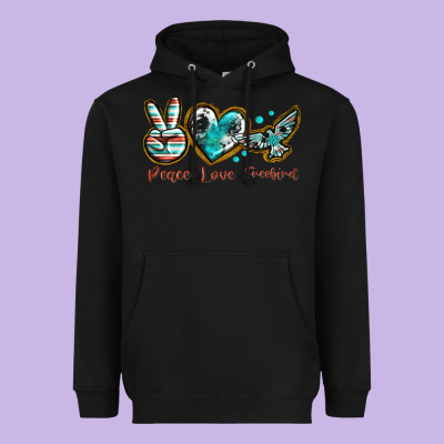 Heavyweight Hoodie peace love freebird