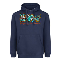 Navy peace love freebird Heavyweight Hoodie - texasbilliewilder