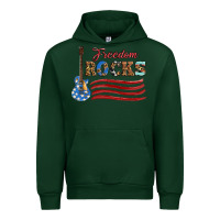 Forest Green freedom rocks with guitar Urban Hoodie - Artiststas