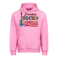 Fuchsia Pink freedom rocks with guitar Urban Hoodie - Artiststas