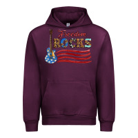 Mauve Wine freedom rocks with guitar Urban Hoodie - Artiststas