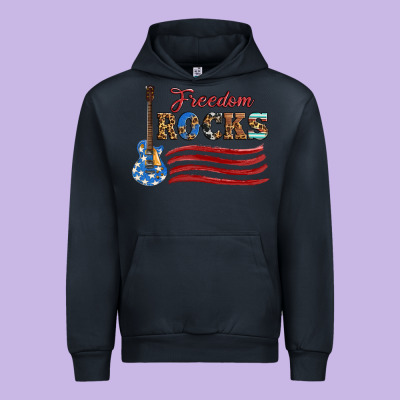 Freedom Rocks With Guitar Urban Hoodie Designed By Artiststas