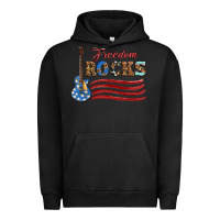 Pigment Black freedom rocks with guitar Urban Hoodie - Artiststas
