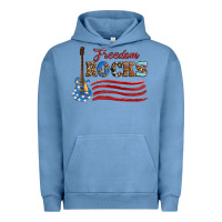 Pigment Pebble Blue freedom rocks with guitar Urban Hoodie - Artiststas