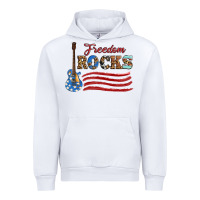 White freedom rocks with guitar Urban Hoodie - Artiststas