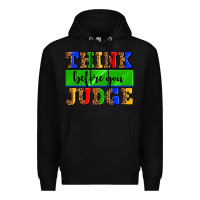 Black think before you judge Premium Hoodie - AdoDesignShop