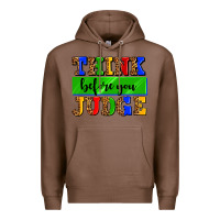 Chestnut think before you judge Premium Hoodie - AdoDesignShop