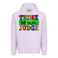 Lilac think before you judge Premium Hoodie - AdoDesignShop