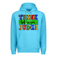 Ocean Blue think before you judge Premium Hoodie - AdoDesignShop