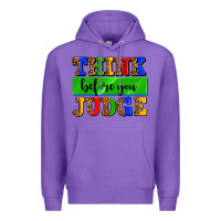 Purple think before you judge Premium Hoodie - AdoDesignShop