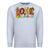 Heather Grey love summer with strawberry Premium Sweatshirt - texasbilliewilder