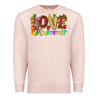 Pale Pink love summer with strawberry Premium Sweatshirt - texasbilliewilder