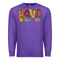 Purple love summer with strawberry Premium Sweatshirt - texasbilliewilder